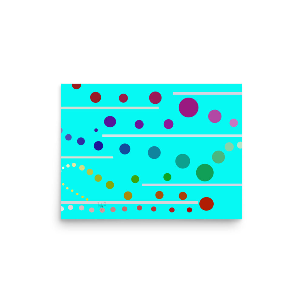 Follow along cyan blue Poster