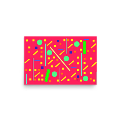 Squares and petite rectangles (pink), Poster