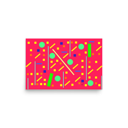 Squares and petite rectangles (pink), Poster