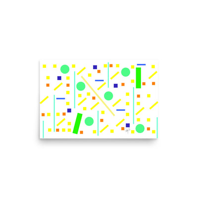 Squares and petite rectangles (white), Poster