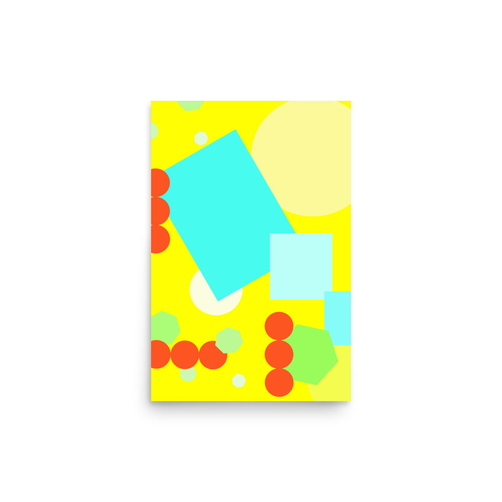 Geometric shapes in yellow Poster