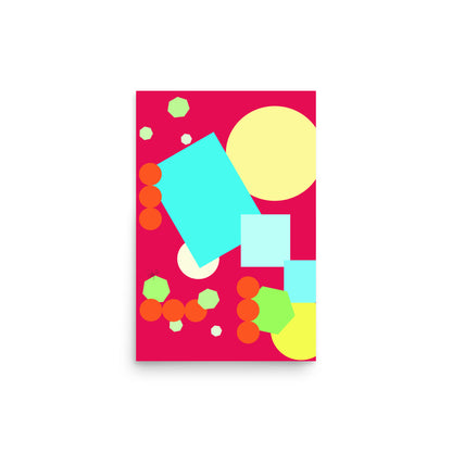 Geometric shapes in pink Poster