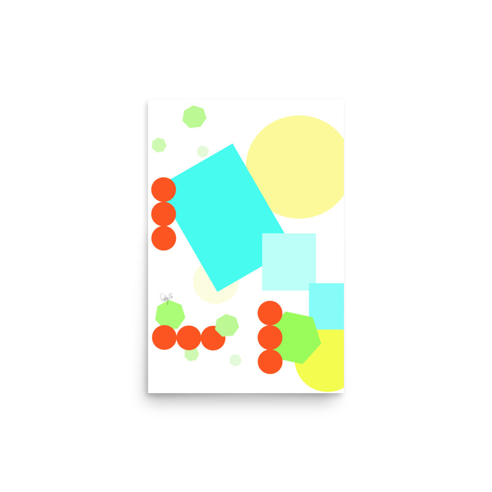 Geometric shapes in white Poster