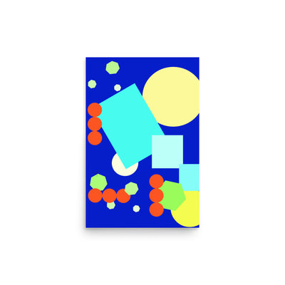 Geometric shapes in blue Poster