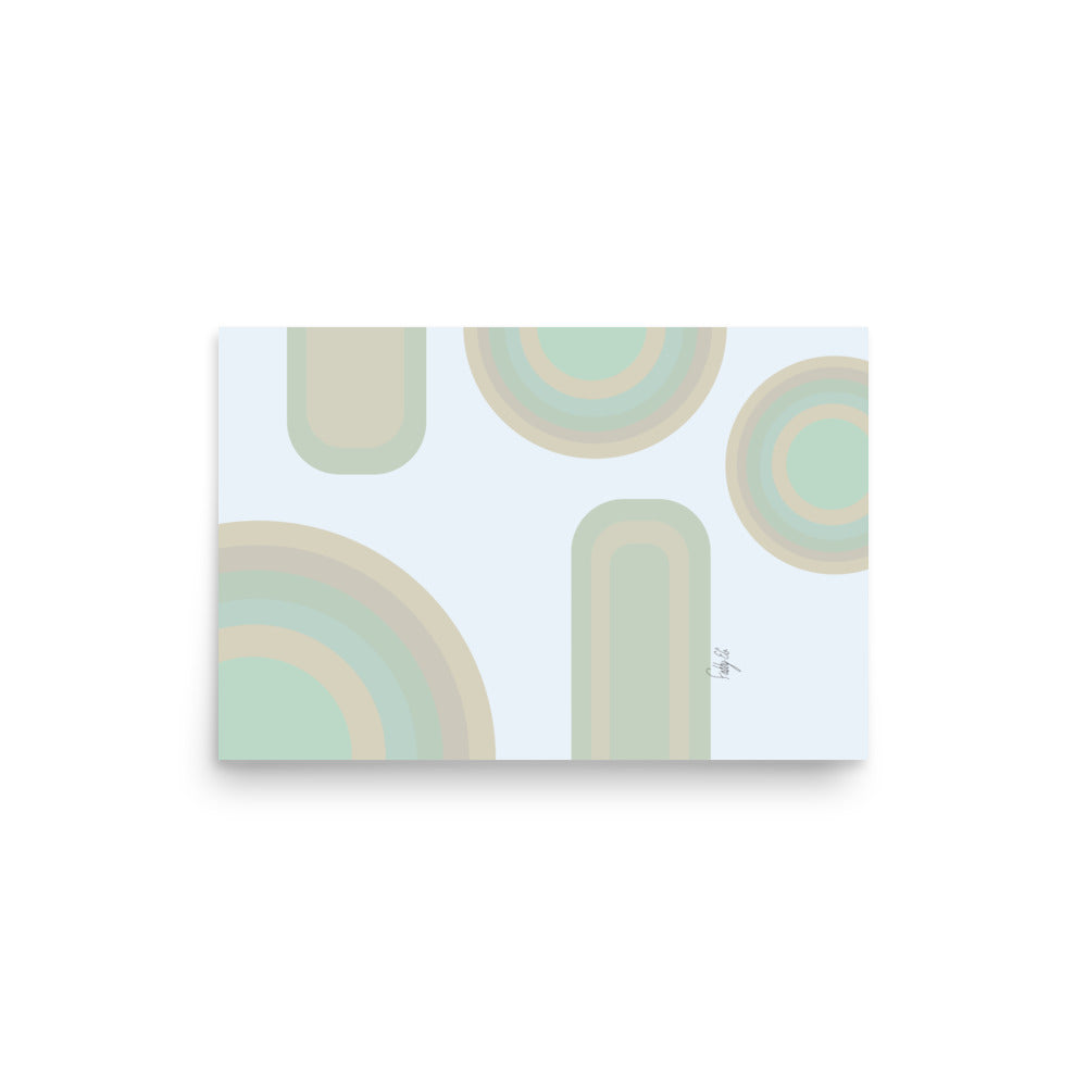 Neutral patterns blue Poster