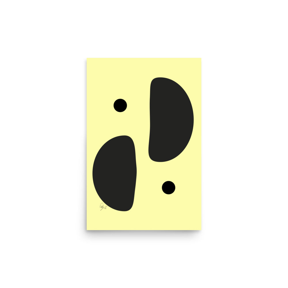 Mirror effect dots yellow warmth Poster