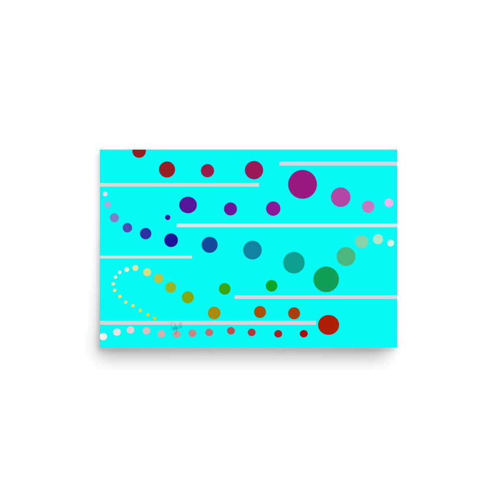 Follow along cyan blue Poster