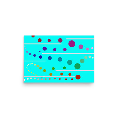 Follow along cyan blue Poster