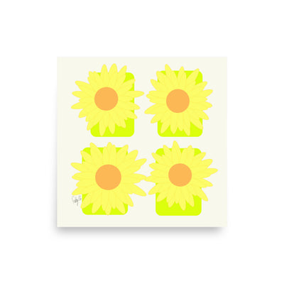 Sunflower Squares Poster