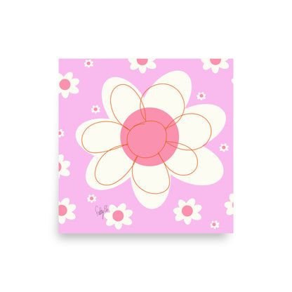 Yellow flower (square) Poster