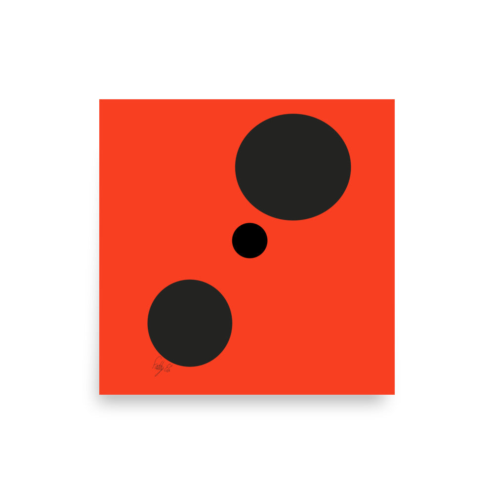 Dots orange (square) Poster