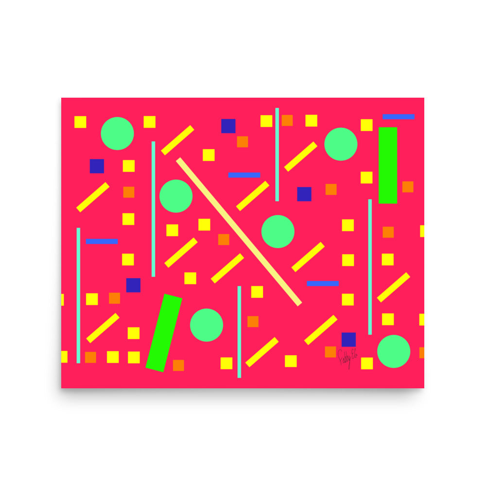 Squares and petite rectangles (pink), Poster