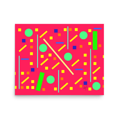 Squares and petite rectangles (pink), Poster