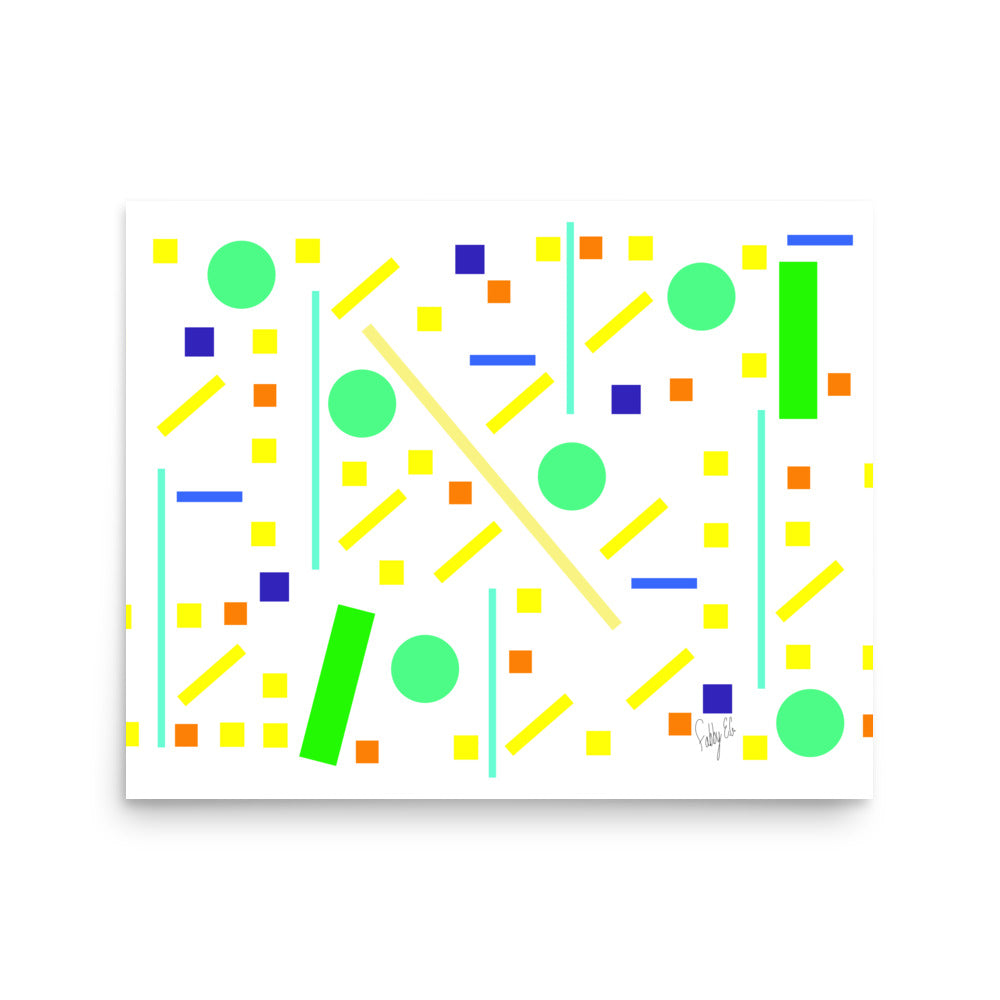 Squares and petite rectangles (white), Poster