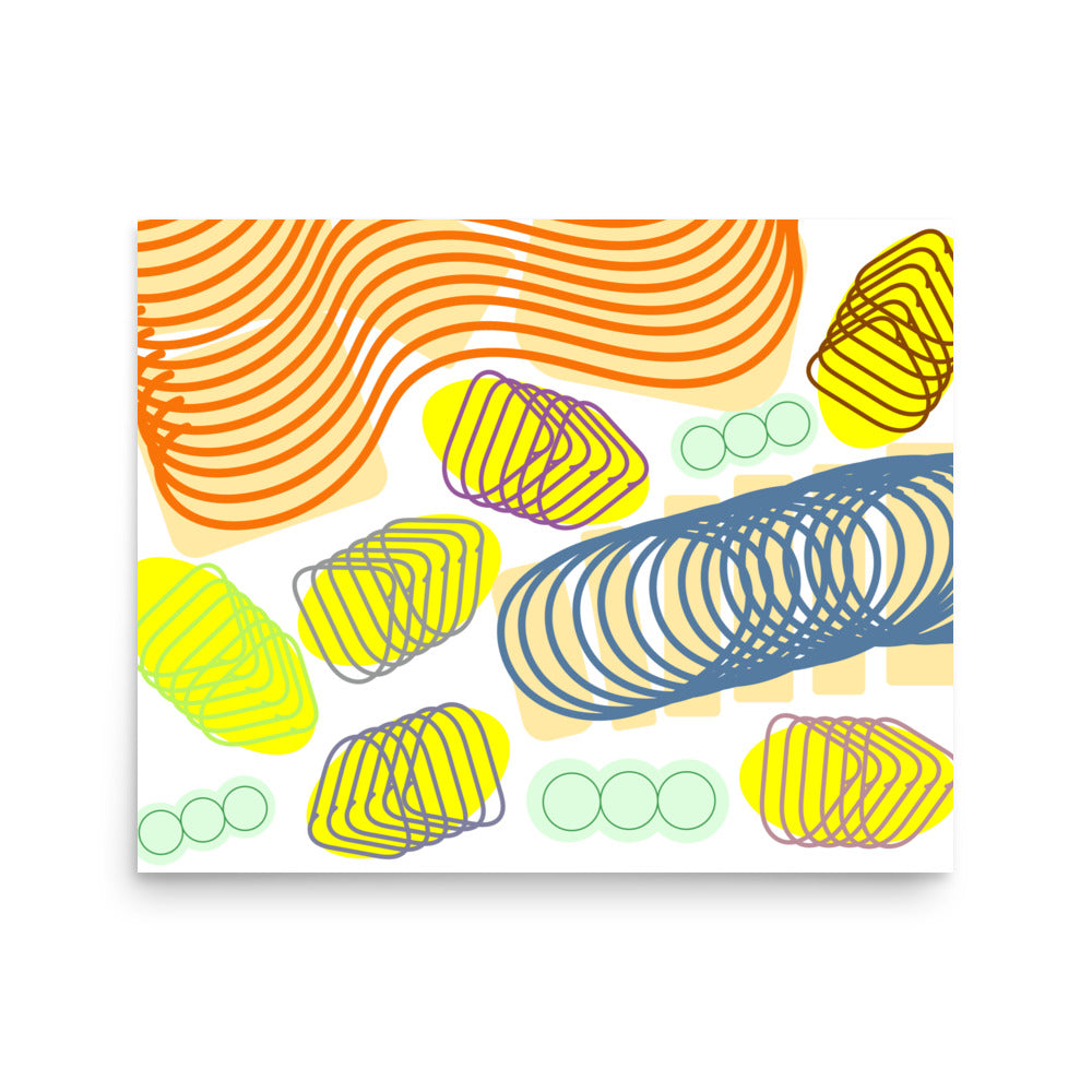 Spiral momentum (orange and colors), Poster