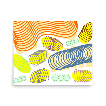 Spiral momentum (orange and colors), Poster