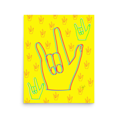 I love you sign language, (enhanced matte paper) Poster