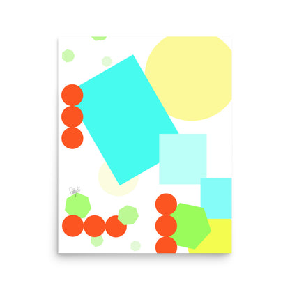 Geometric shapes in white Poster