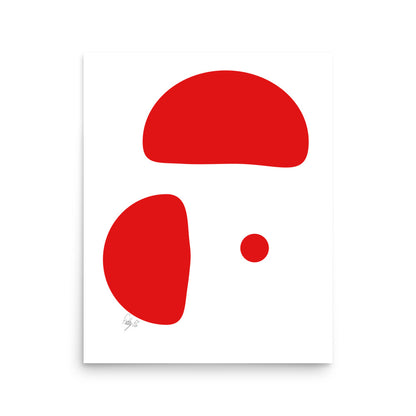 Opposite dots red Poster