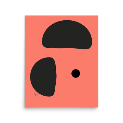 Opposite dots salmon Poster
