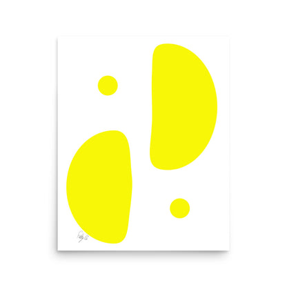 Mirror effect dots yellow Poster