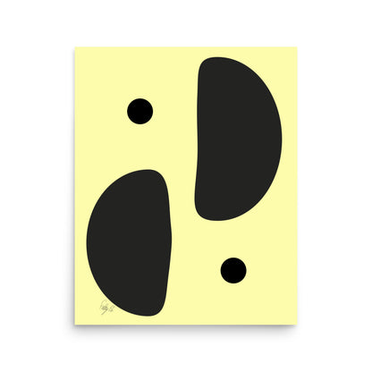 Mirror effect dots yellow warmth Poster