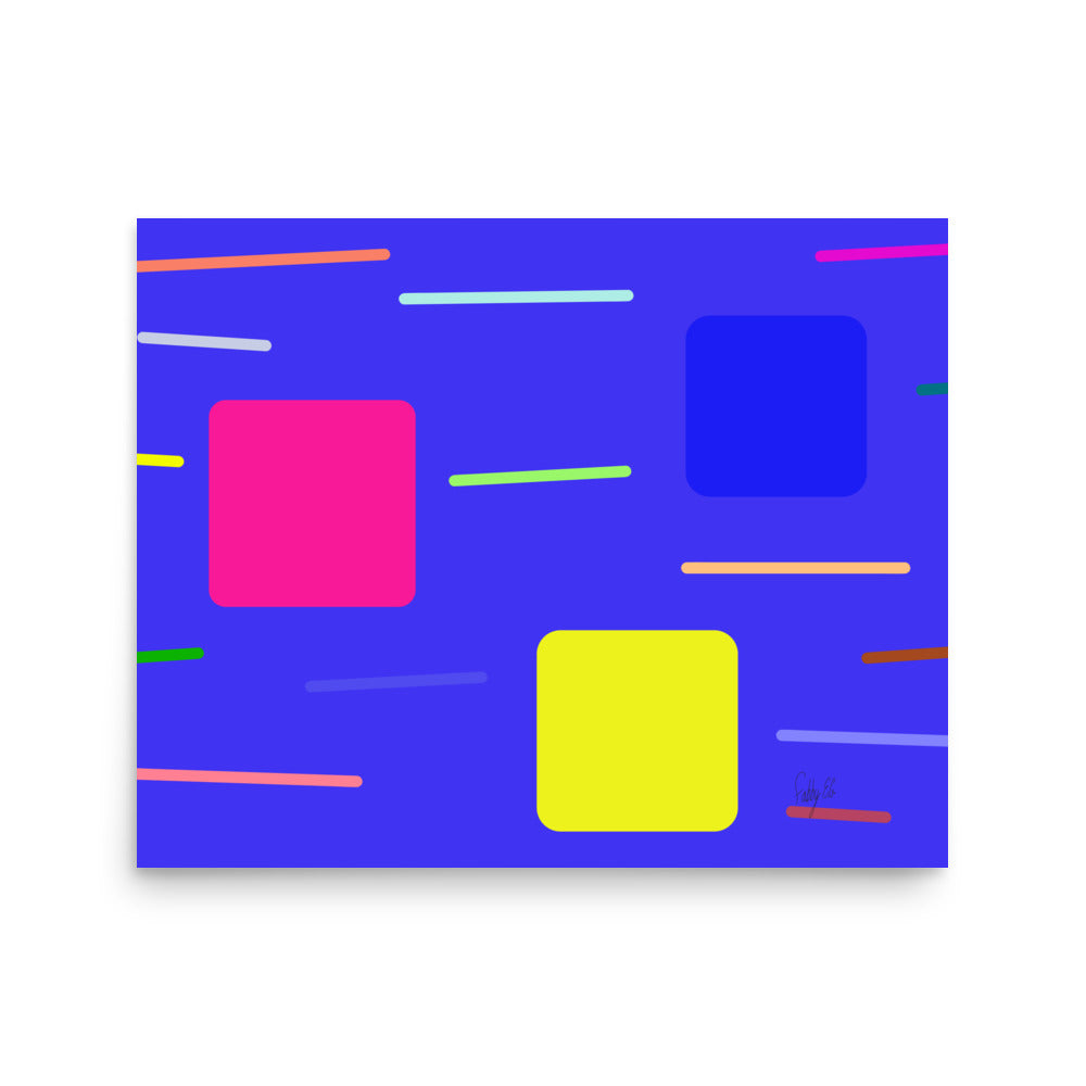 Time zone in a square blue Poster