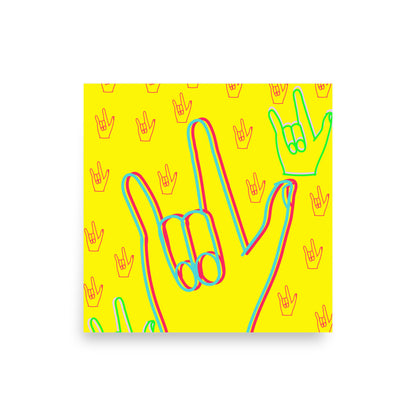 I love you sign language, (enhanced matte paper) Poster