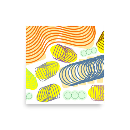 Spiral momentum (orange and colors), Poster