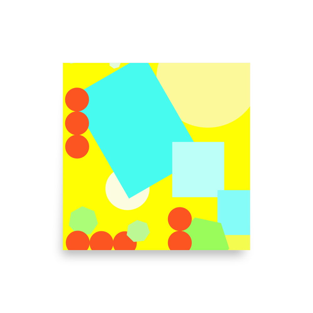Geometric shapes in yellow Poster