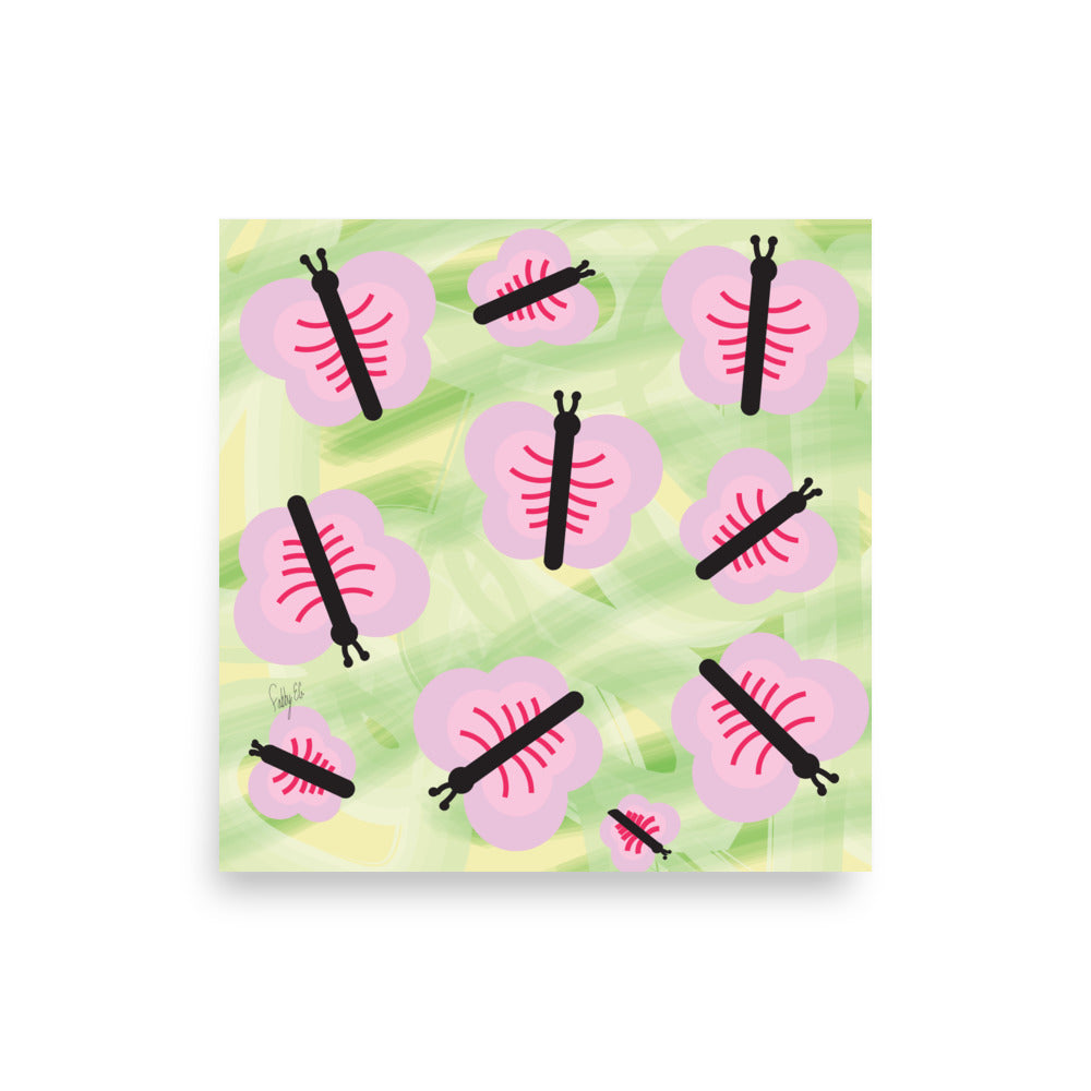 Pink Butterflies Poster