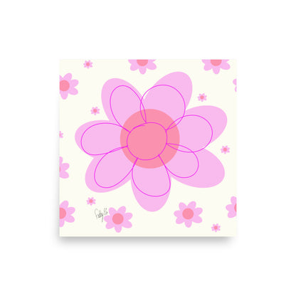 Pink Flower (square) Poster