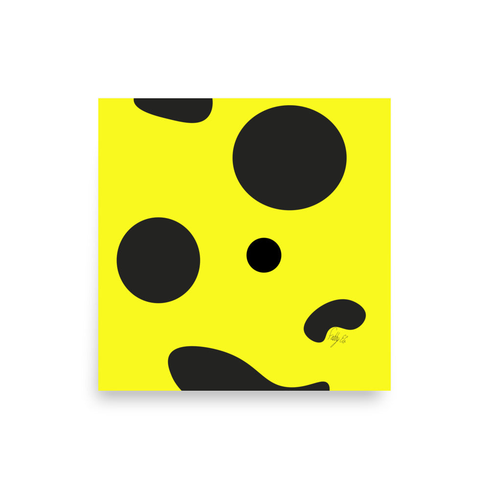 Dots yellow (square) Poster