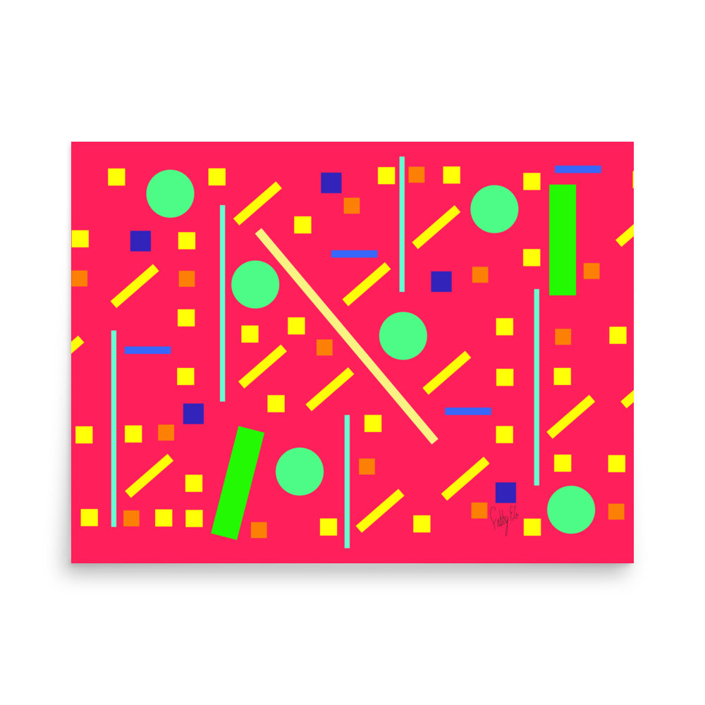 Squares and petite rectangles (pink), Poster