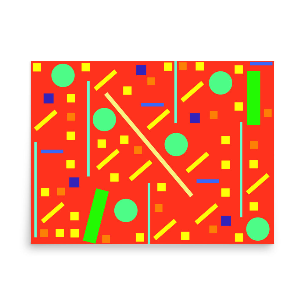 Squares and petite rectangles (orange), Poster