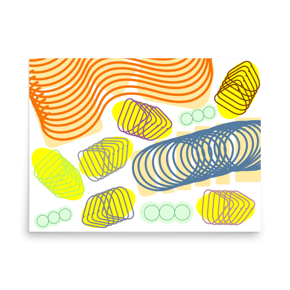 Spiral momentum (orange and colors), Poster