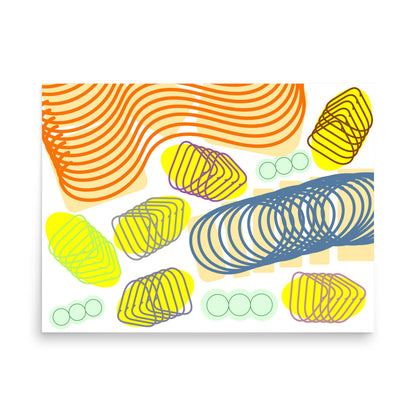 Spiral momentum (orange and colors), Poster