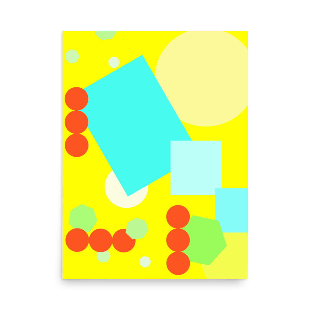 Geometric shapes in yellow Poster