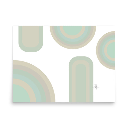 Neutral patterns white Poster