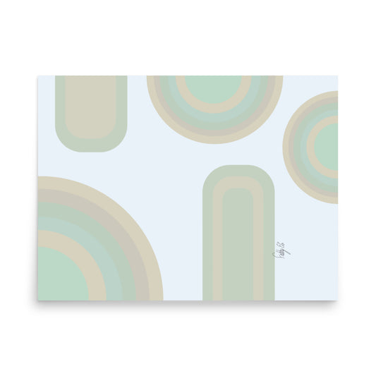 Neutral patterns blue Poster