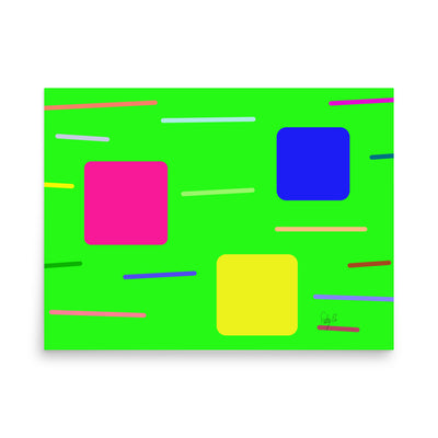 Time zone in a square green Poster