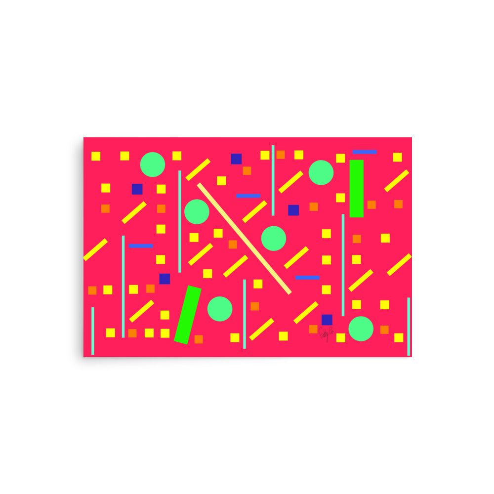 Squares and petite rectangles (pink), Poster