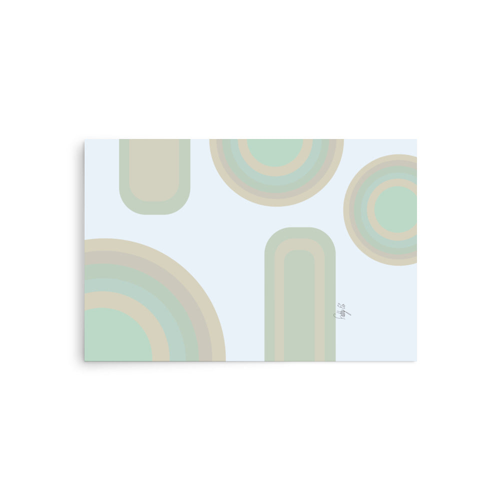 Neutral patterns blue Poster