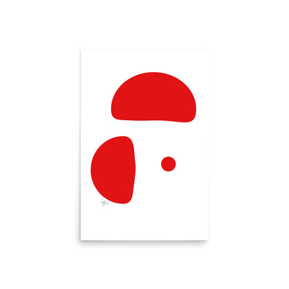 Opposite dots red Poster