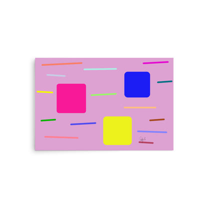 Time zone in a square pink Poster