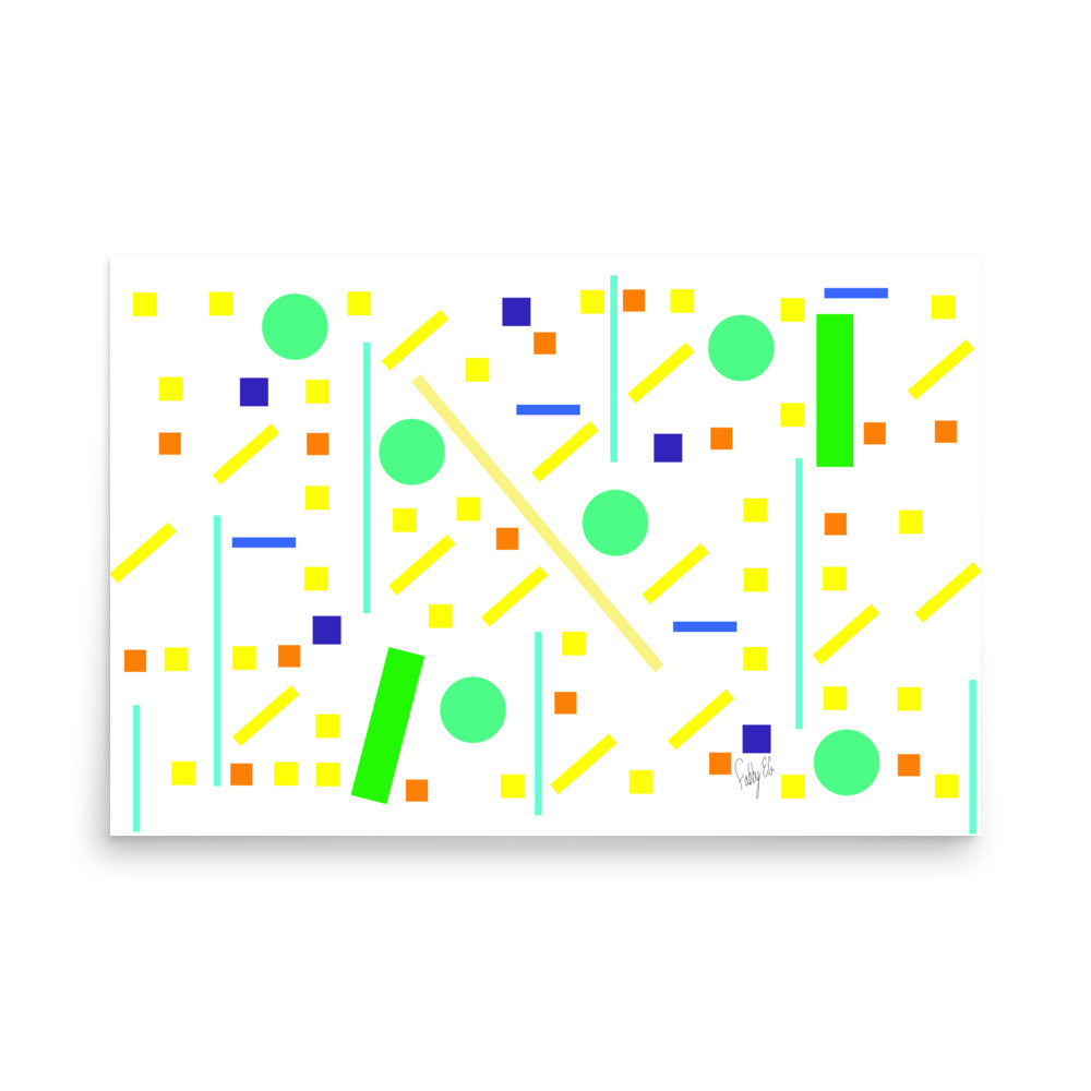 Squares and petite rectangles (white), Poster