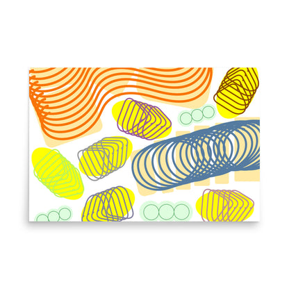 Spiral momentum (orange and colors), Poster