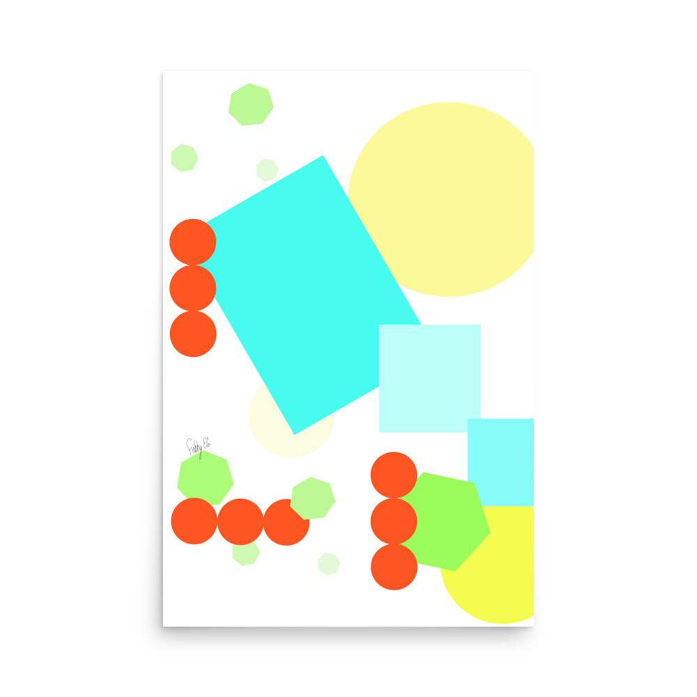 Geometric shapes in white Poster