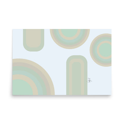 Neutral patterns blue Poster