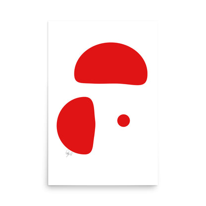 Opposite dots red Poster